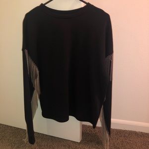 Black Embellished Crewneck Sweatshirt